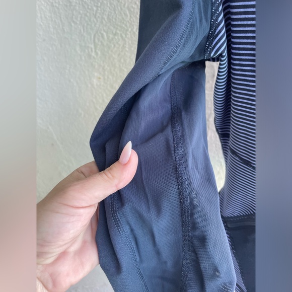 Zella Heathered Turquoise Blue Striped Zip Up Workout Jacket XL - Picture 4 of 12